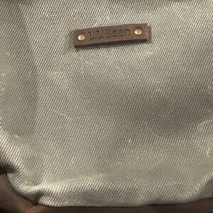 L.L. Bean Gray Canvas Bag and leather Trim